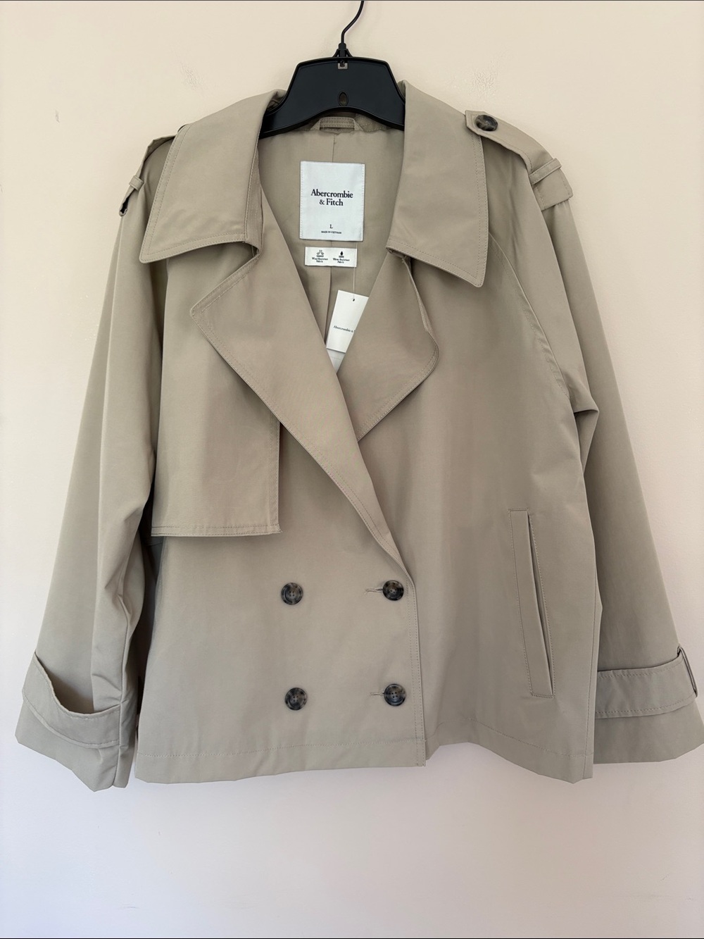 Abercrombie & Fitch Relaxed Short Trench Coat - Picture 8 of 12